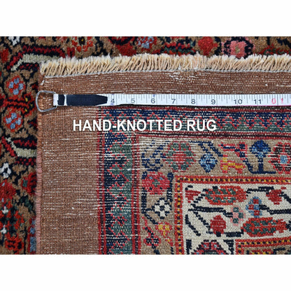 3'6"X17'4" Brown Old Farsian Serrib Xl & Wide Runner Hand Knotted Rug