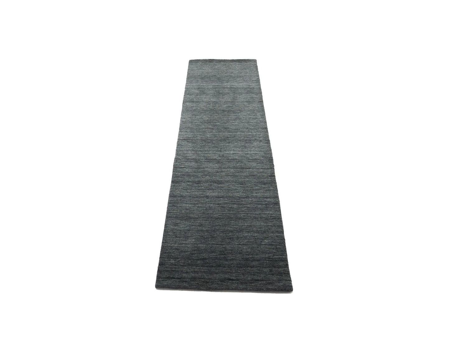 Charcoal Solid Hand-Loomed 3X10 Gabbeh Wool Rug Oriental Home Decor Carpet