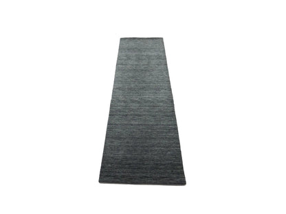 Charcoal Solid Hand-Loomed 3X10 Gabbeh Wool Rug Oriental Home Decor Carpet