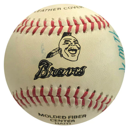 Hof & Stars Autographed Atlanta Braves Logo Baseball W/ Jenkins, Brock, Cepeda