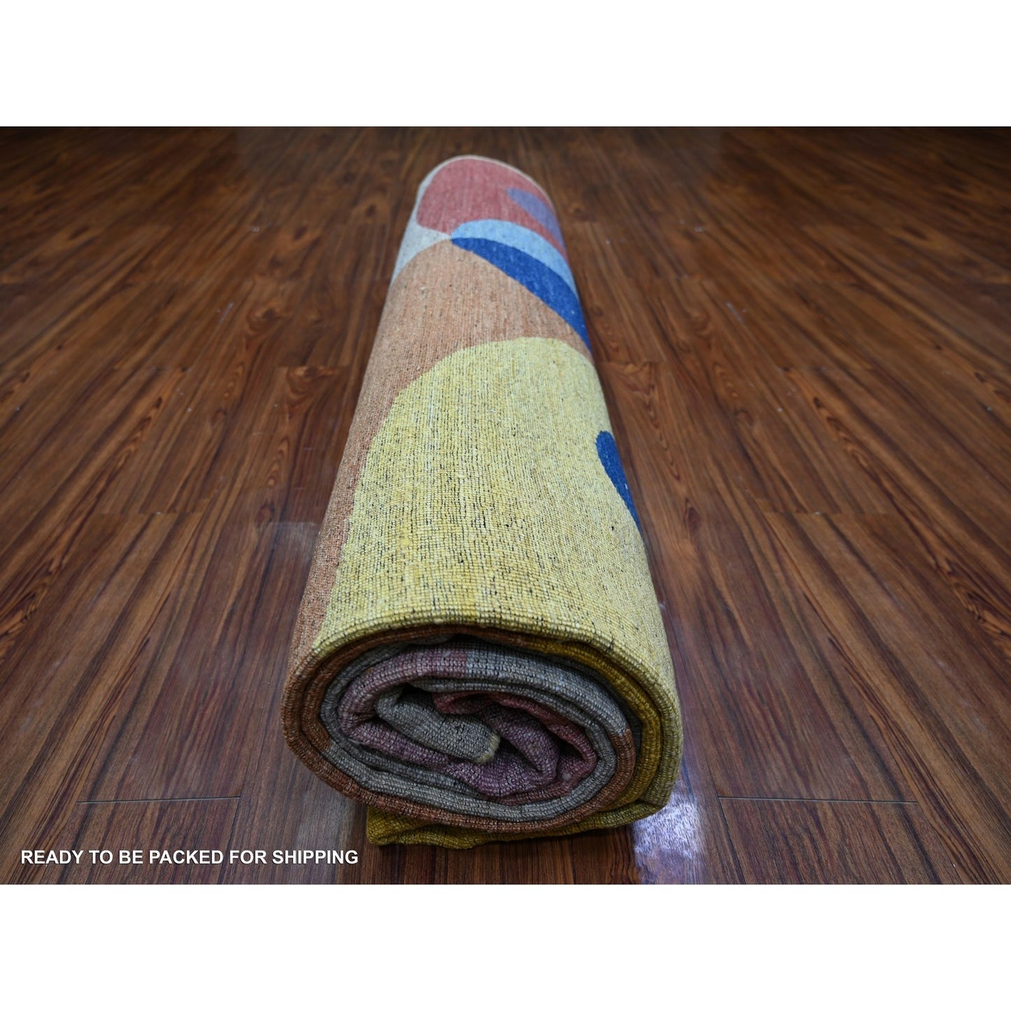 10'X13'9" Colorful The Circles Design Wool Hand Knotted Oriental Rug