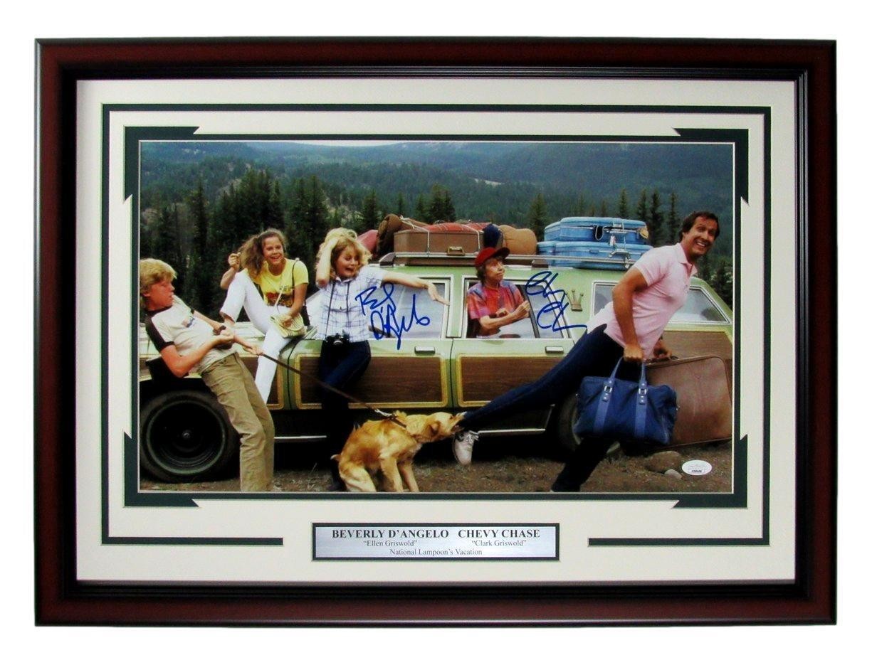 Beverly D'Angelo/ Chevy Chase Autographed 12x20 Photo "Vacation" Framed JSA