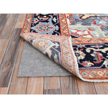 9'2"X11'8" Pink Seeripe Heris Wool Hand Knotted Denser Weave Oriental Rug