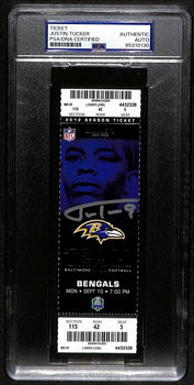 Justin Tucker Rookie Signed 2012 Full Ticket Ravens Vs. Bengals Psa/Dna 190602