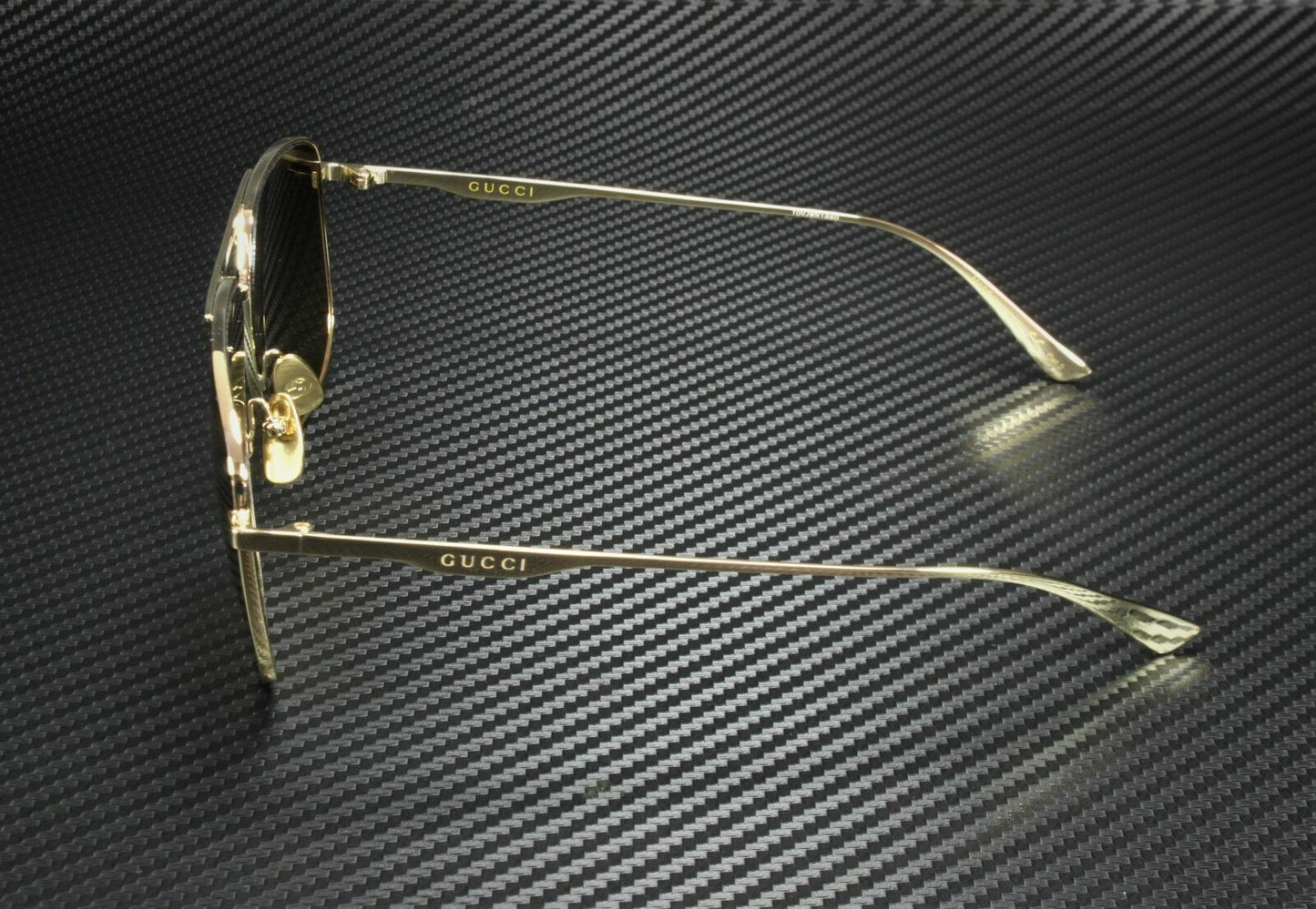 GUCCI GG0336S 001 Gold Brown Men's Rectangle Sunglasses 60 mm