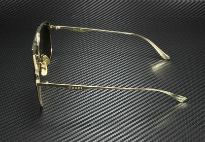 GUCCI GG0336S 001 Gold Brown Men's Rectangle Sunglasses 60 mm