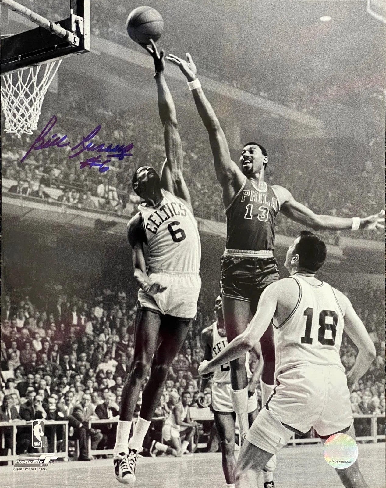 Bill Russell Autographed 11X14 Basketball Photo
