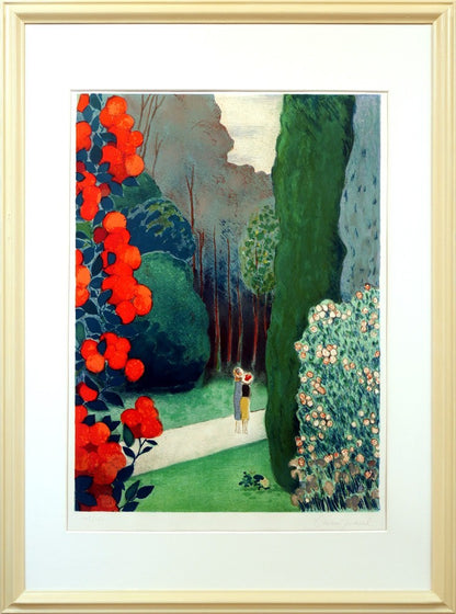 Jean-Pierre Cassigneul "The Riding Lane" Hand Signed Lithograph Ed103/150 Framed