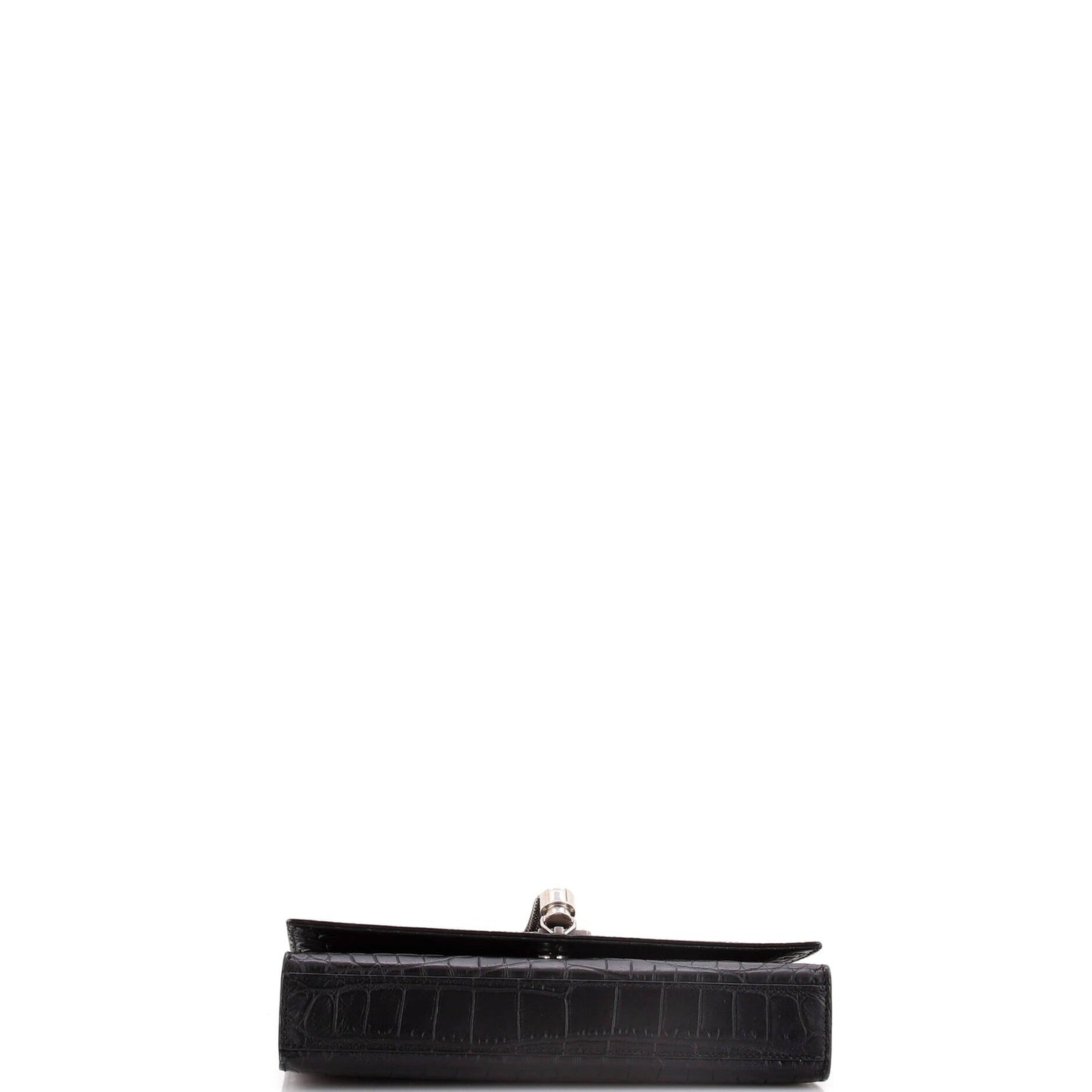 Saint Laurent Classic Monogram Tassel Crossbody Bag Crocodile Embossed Leather