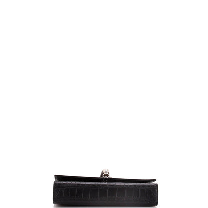 Saint Laurent Classic Monogram Tassel Crossbody Bag Crocodile Embossed Leather