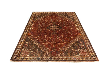 Tribal Vintage Oriental Rug Rusty Red Carpet