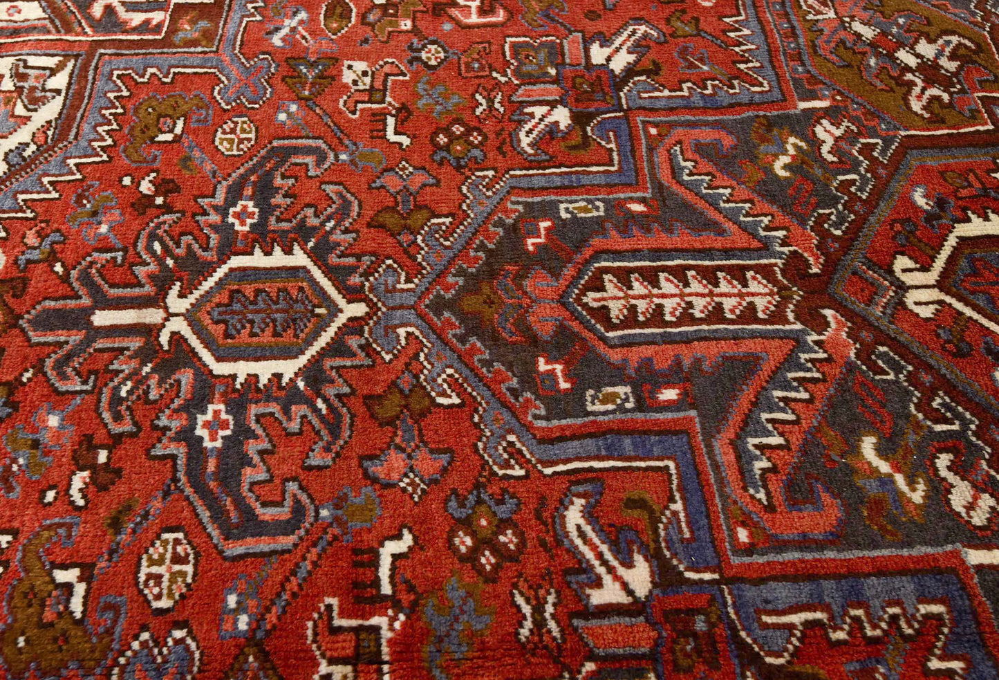 8'6X11 Ft Vintage Geometric Heriz Rug Traditional