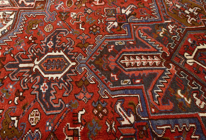 8'6X11 Ft Vintage Geometric Heriz Rug Traditional