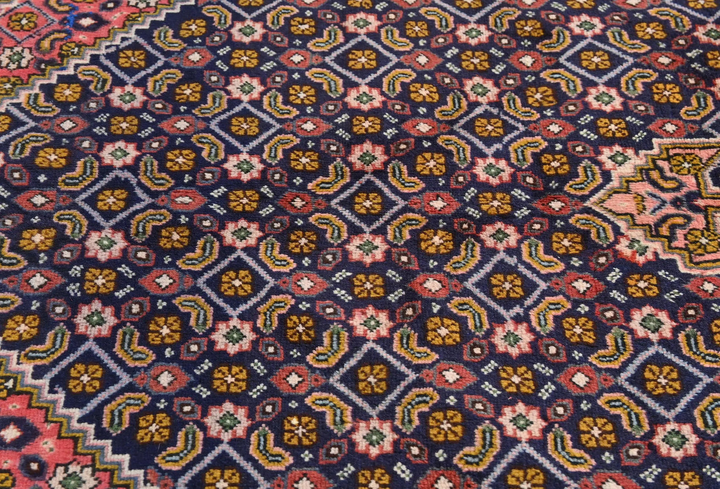Hand-knotted oriental carpet 5x9 ft tribal geometric style decor