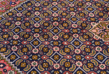 Hand-knotted oriental carpet 5x9 ft tribal geometric style decor