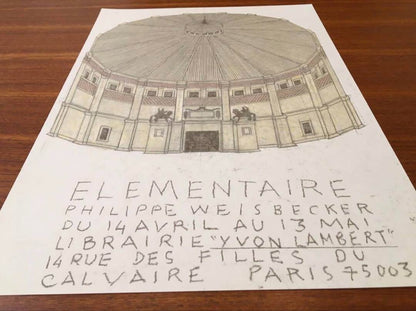 Philip Weissbecker Exhibition "Elmentaire" Poster Offset Print 2018 France Rare