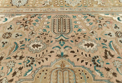 Antique 10X13 Distressed Vintage Oriental Rug Muted Floral Carpet Living Room