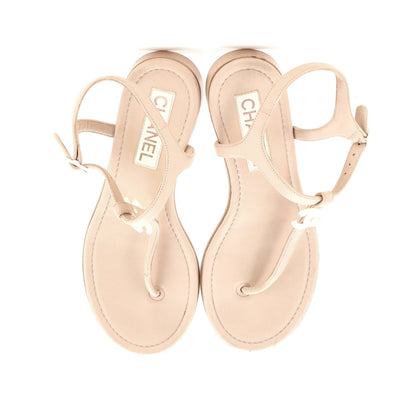 Chanel Women'S Cc Thong Sandals Leather