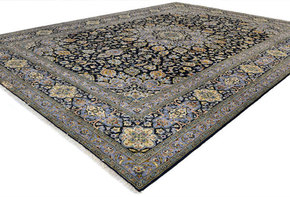 Handmade Oriental Rug Purple-Navy Medallion