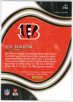 Joe Burrow 2020 Panini Select Field Level Rookie Card #346