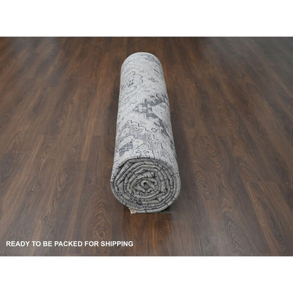 12'X17'9" Gray Hand Knotted Anatolian Design Organic Wool Oversized Rug