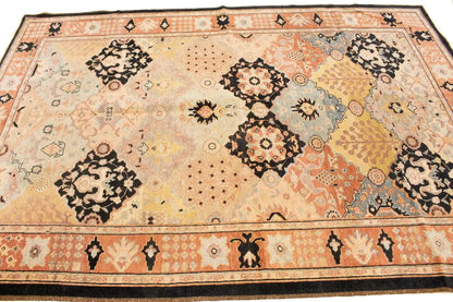 Distressed Ziegler Tribal Floral Rug Hand-Knotted