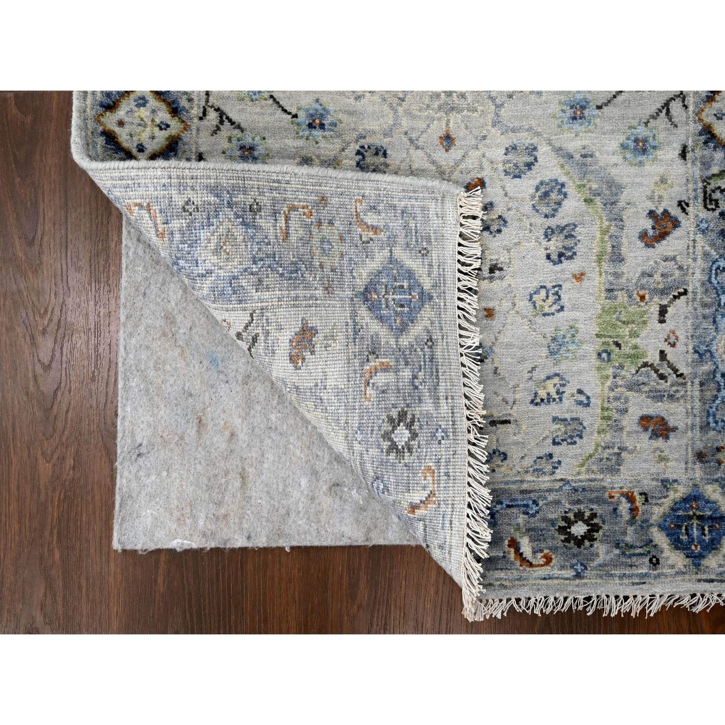2'6"X19'9" Seraph Gray Oushak 100% Wool Hand Knotted Runner Oriental Rug