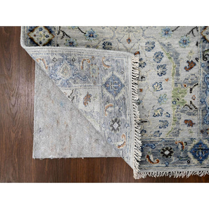 2'6"X19'9" Seraph Gray Oushak 100% Wool Hand Knotted Runner Oriental Rug