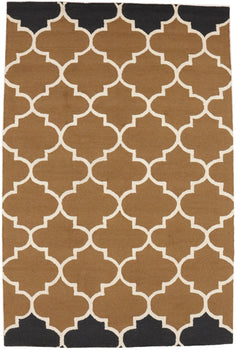 Caramel Brown Trellis Design 5X8 Hand-Tufted