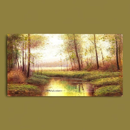 Daz De Cereo Early Spring By The Water Original Oil Painting Spain Signed