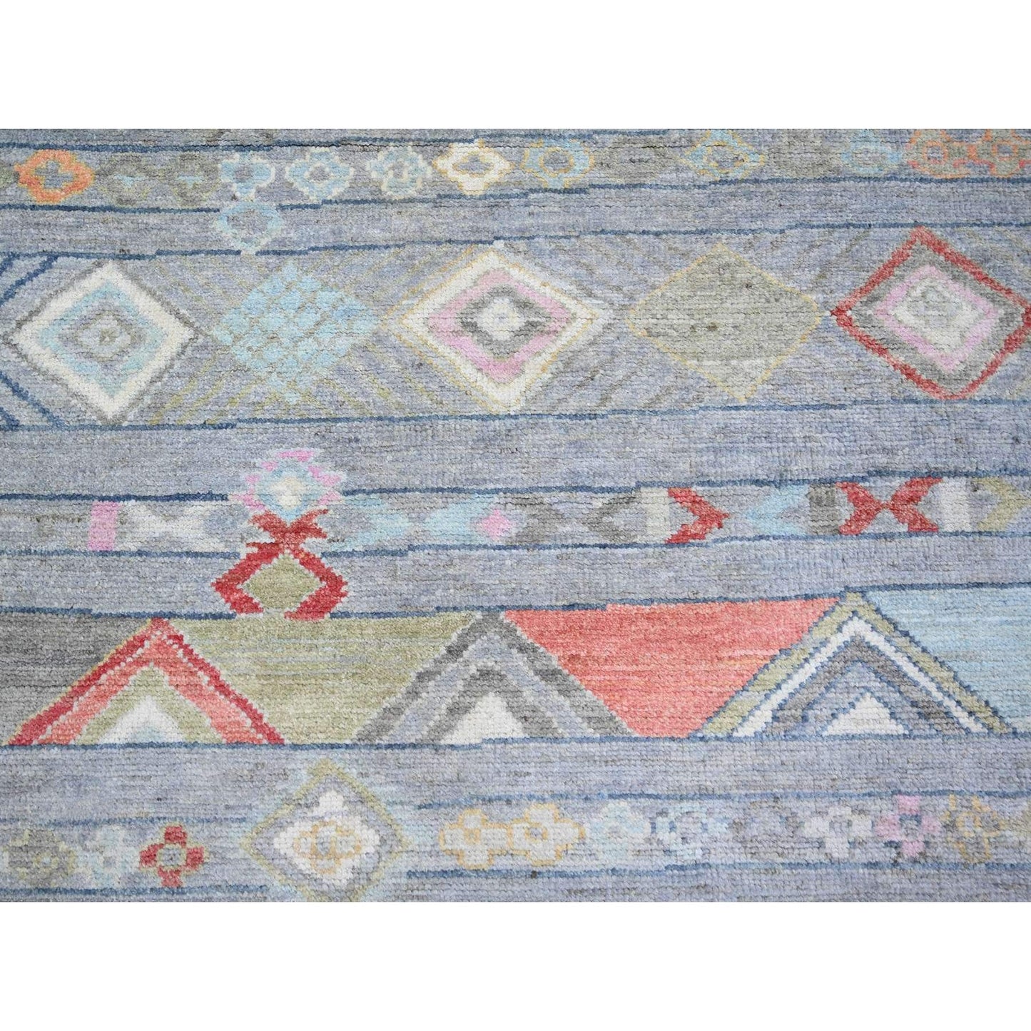 8'2"X9'8" Gray Wool Hand Knotted Beni Ourain Moroccan Berber Design Rug