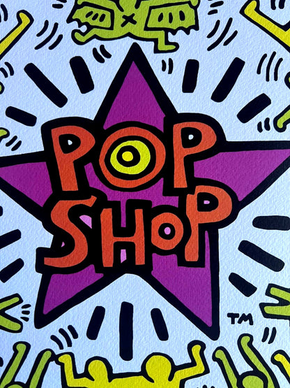 Keith Haring Lithograph From A Painting (Coa Signed In Pen) Numbered In Pencil