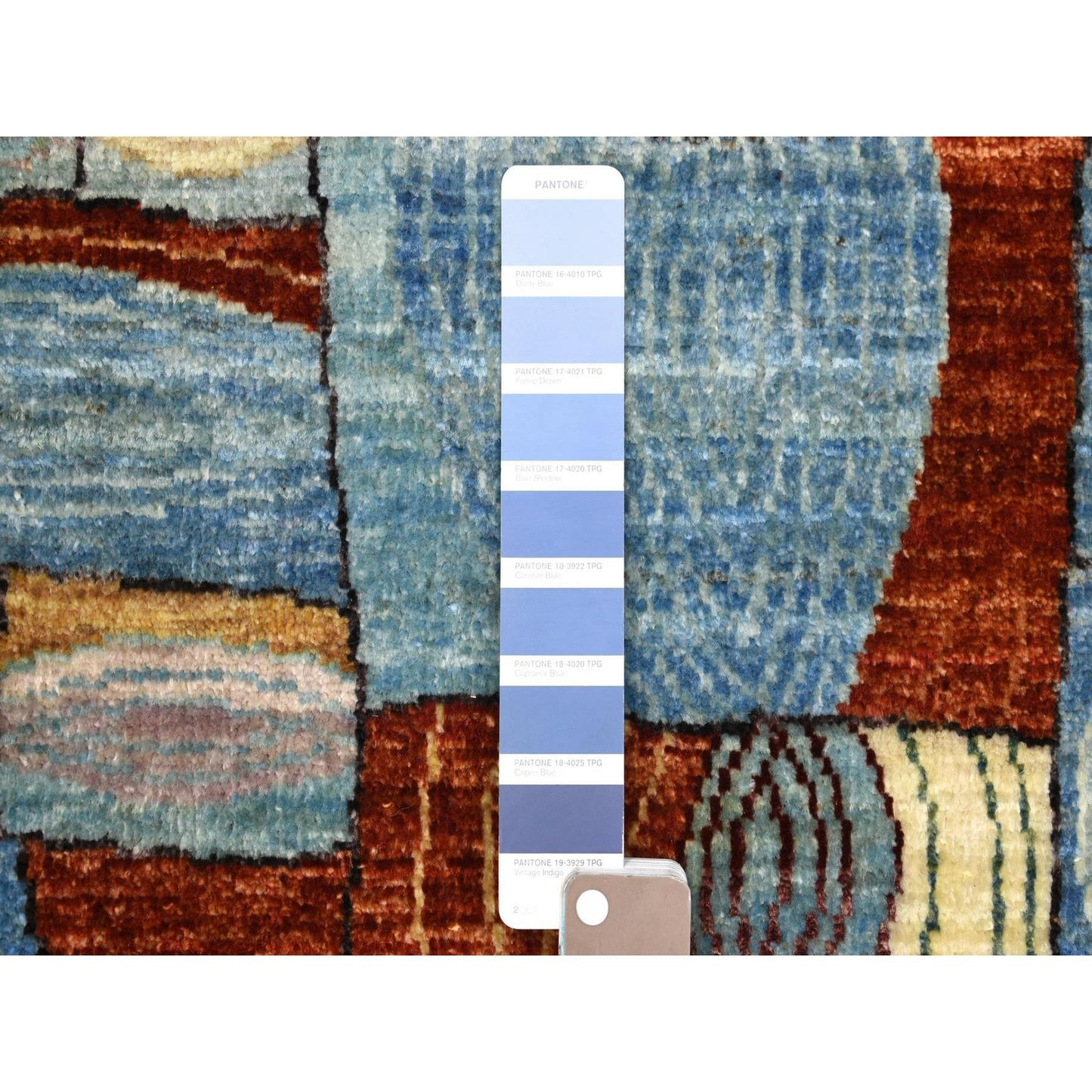 8'X9'9" Colorful Hand Knotted Afghan Kashkuli Gabbeh Hand Spun Wool Rug
