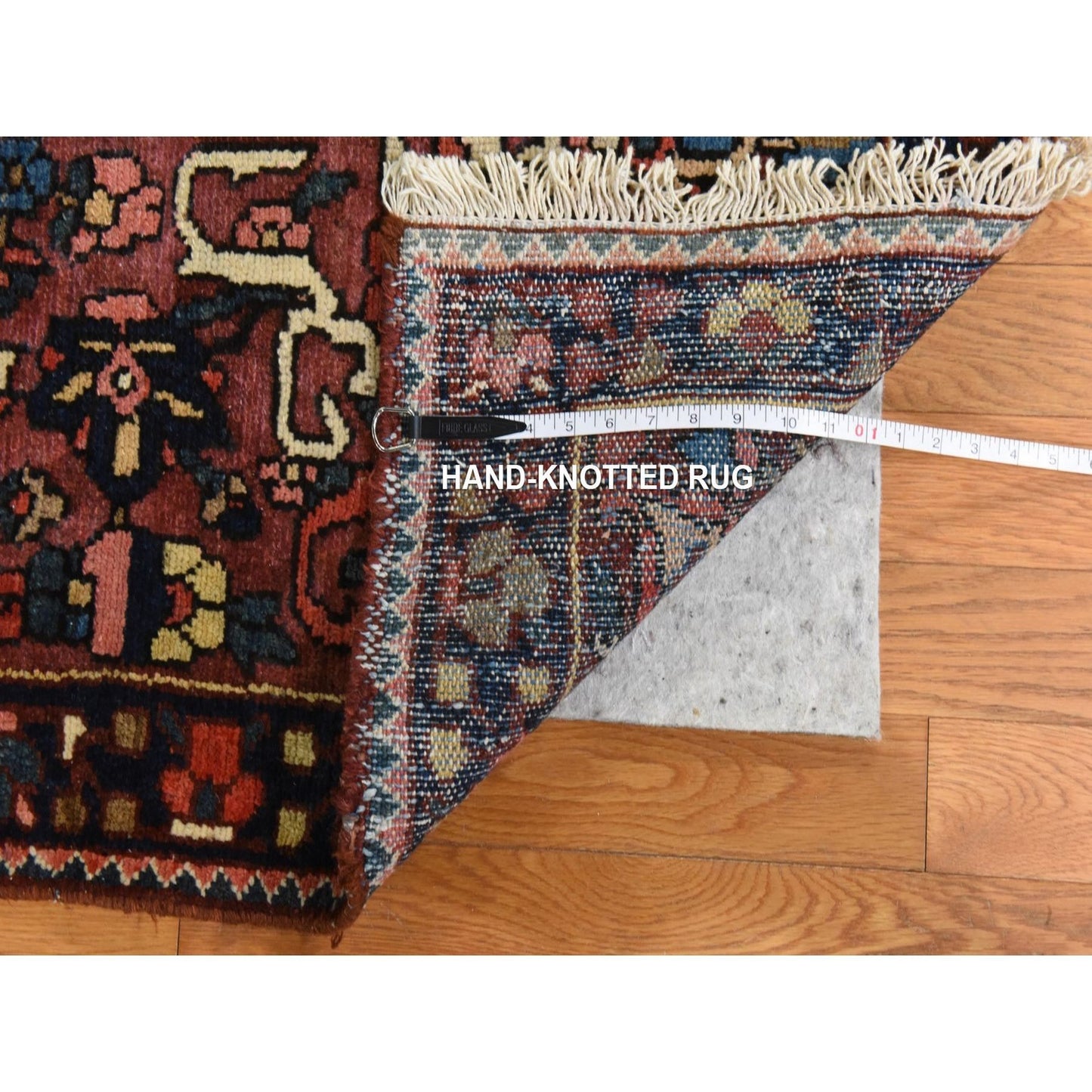 10'X12'4" Red Semi Antique Zoroastrian Bakhtiarjoon Wool Hand Knotted Rug
