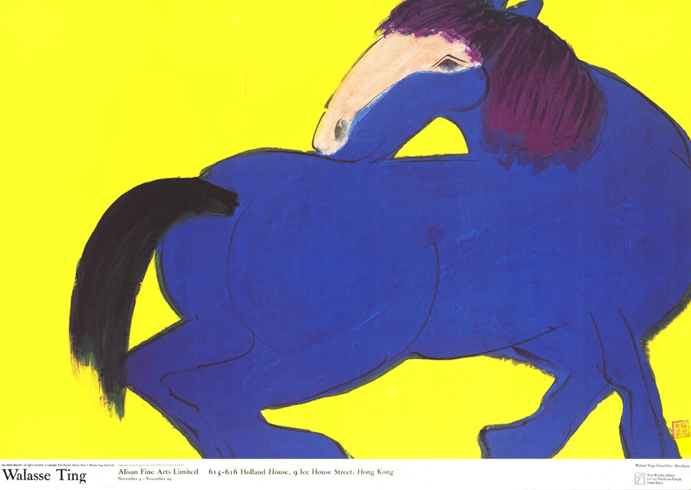 Walasse Ting Blue Horse " Poster Contemporary