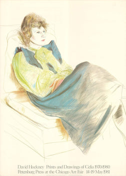David Hockney Portrait Of Celia Wearing Checkered Sleeves 