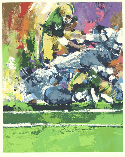 Wayland Moore Quarterback Sneak " Serigraph Contemporary Red, Green