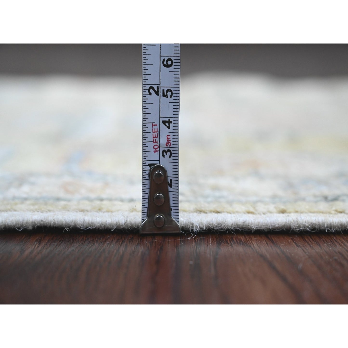 2'X3'2" Olive Green Hand Knotted Afghan Angora Oushak 100% Wool Mat Rug