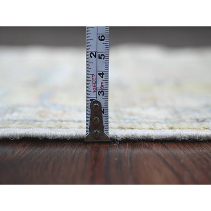 2'X3'2" Olive Green Hand Knotted Afghan Angora Oushak 100% Wool Mat Rug