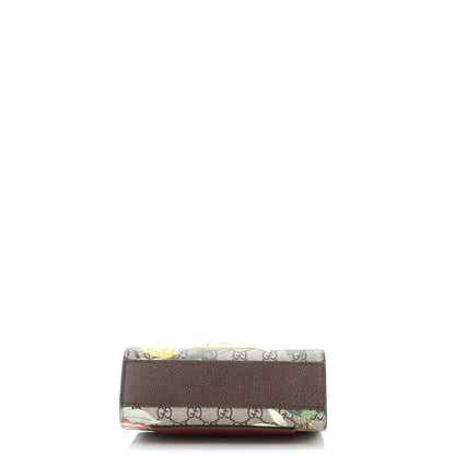 Gucci Padlock Shoulder Bag Tian Print Gg Coated Canvas Small