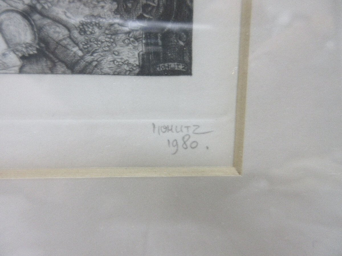 Landscape of Bordeaux Original Etching Signed Numbered Framed - Philippe Mohlitz