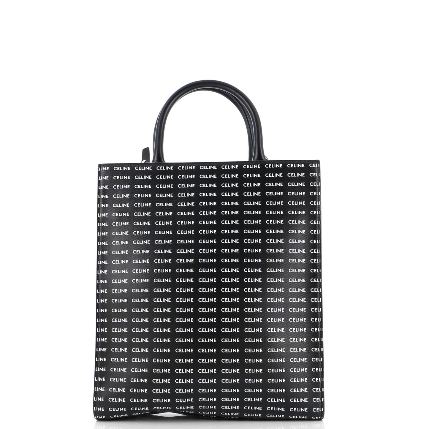 Celine Vertical Cabas Tote All Over Logo Print Leather Small
