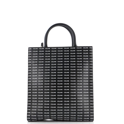 Celine Vertical Cabas Tote All Over Logo Print Leather Small