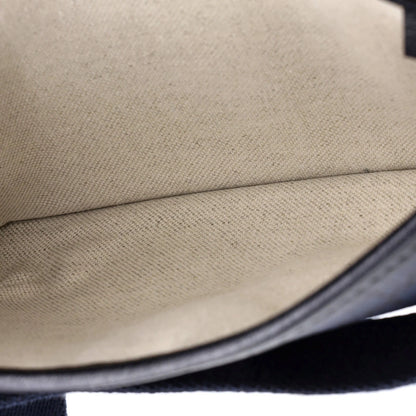 Gucci Flap Belt Bag Gg Coated Canvas With Leather