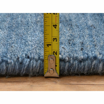 5'X7'1" Denim Blue Hand Loomed Modern Design Soft And Plush Wool Rug