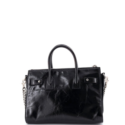 Saint Laurent Sac De Jour Souple Zip Tote Crinkled Glazed Leather Baby