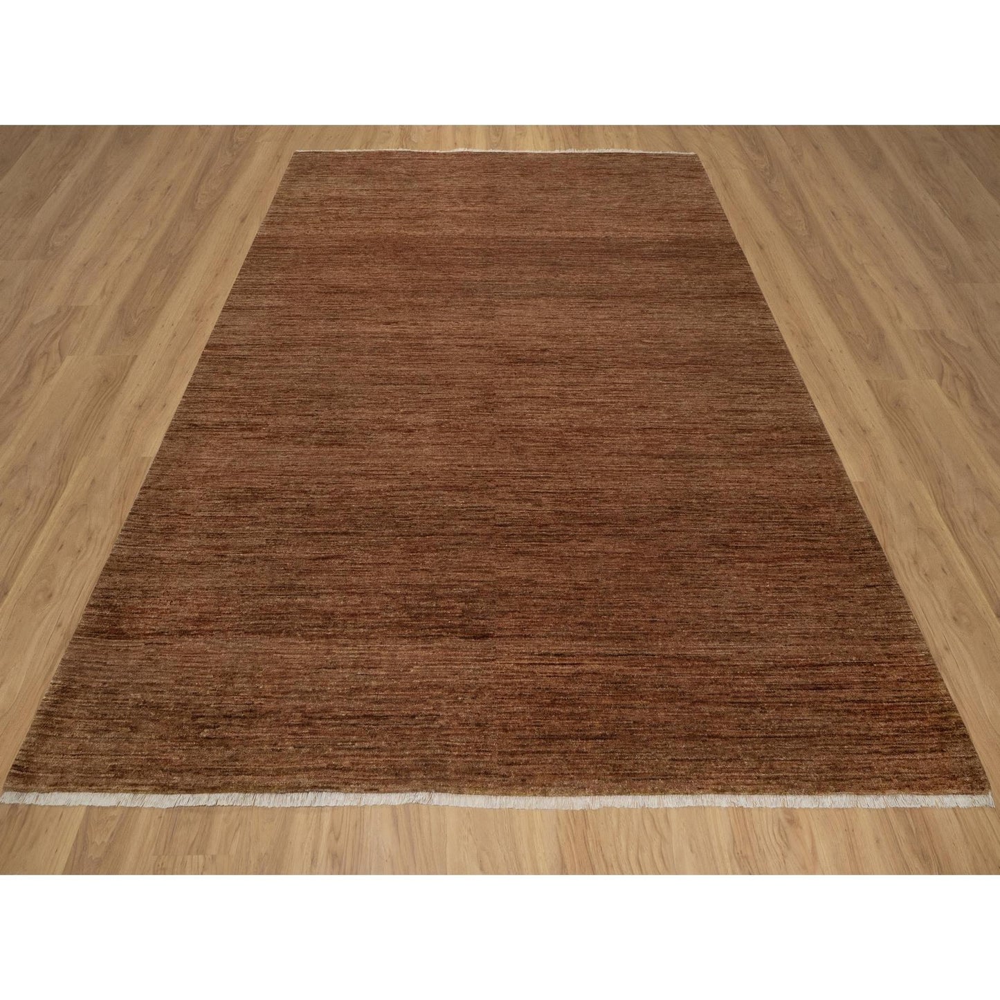 8'2"X10' Chocolate Brown Plain Solid Design 100% Wool Hand Knotted Rug