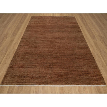 8'2"X10' Chocolate Brown Plain Solid Design 100% Wool Hand Knotted Rug