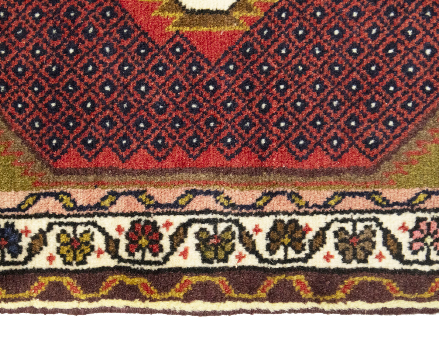 2X3 Ft Hand-Knotted Oriental Rug Animal Floral
