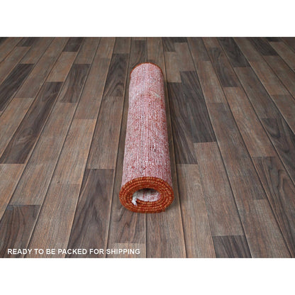 2'4"X5'6" Red Overdyed Vintage Zoroastrian Hand Knotted Wool Runner Rug